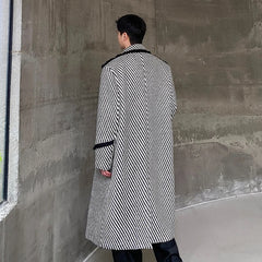 Men's Essential Tweed Long Trench Coat