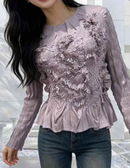 Luxury Crinkle Pleated Top