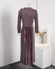 Luxury Floral Plissé Dress