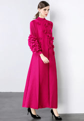 Luxury Pleats Floral Formal Dress