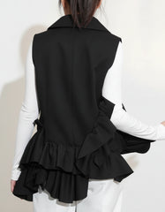 Luxury Ruffle Asymmetrical Vest