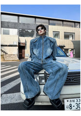 Men's 2 Piece Iconic Retro Streetwear Denim Set