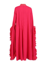 Luxury Ruffle-Sleeve Sequin Dress