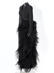 Avant-Garde Mesh Blazer Coat