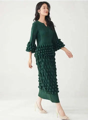 Luxury Bubble Pleat Skirt Set
