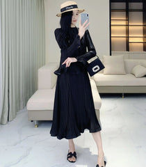 Luxury Pleats 2-Piece Dress Set