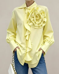 Luxury Floral Appliqué Blouse