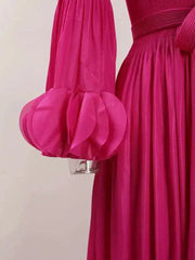 Elegant Fringe Hem Plissé Dress