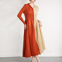 Luxury Plissé Midi Shirt Dress