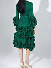 Luxury Plissé Pleated Cocktail Dress