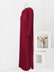 Truly Pleated Cape Midi Dress