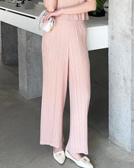 Fluid Pleat Wide-Leg Pants