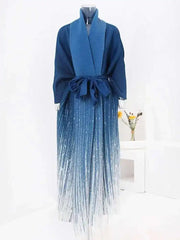 Luxury Pleated Travel Cardigan Coat