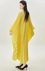 Luxury Plissé Cape Dress