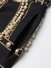 Women's Luxe Pearl Embellished Boyfriend Blazer