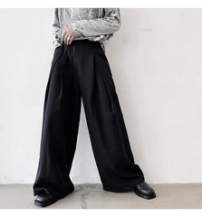 Men's Pleated Wide Baggy Pants | Luxury Streetwear