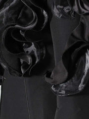Luxury Ruffled Sleeve Blazer