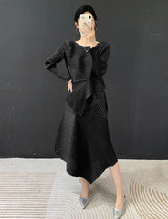 Luxury Pleated Skirt & Blouse Set