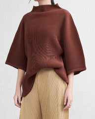 Elegant Mock-Neck Pleated Top