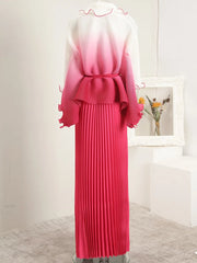 Chic Pleated Modest Skirt Set