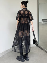 Women's Luxe Oversized Sheer Mesh Shirt