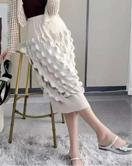 Elegant Bubble  Pleats Skirt