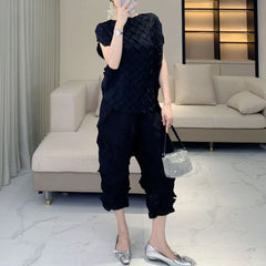 Luxe Pleated Crinkled 2-Piece Set