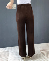 Luxury Plissé Straight Pants