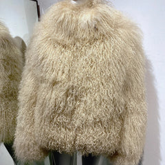 Couture Mongolian Curly Shearling Jacket