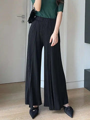 Fluid Pleated Wide-Leg Trousers