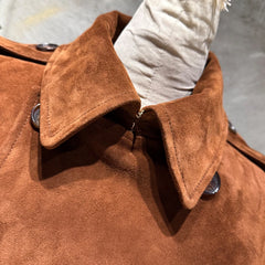 Luxury Lambskin Suede Trench Coat