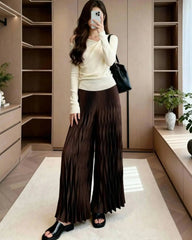 Plisse Fluid Wide-Leg Pant