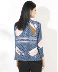 Luxury Plissé Patterned Blouse