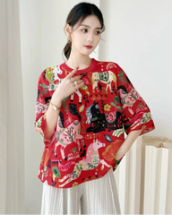 Elegant Pleated Art Top