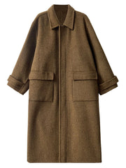 Women's Luxe Wool Long Zip-Up Oversized Coat