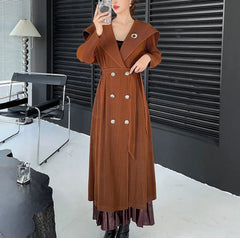 Luxury Pleated Trench Coat