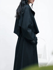 HEYFANCYSTYLE Chic High Neck Collar Trench Coat