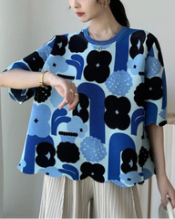 Elegant Abstract Plisse Top