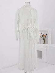 Unique Pleated Ruffle Dress