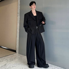 Men's Oversized Suit with Wide Leg Trousers