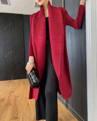 Luxury Open-Front Plisse Duster