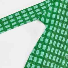 Luxury Pleated Grid  Blouse