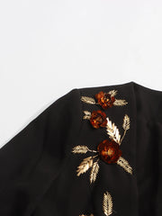 Luxury Black Deep Plunge Blazer