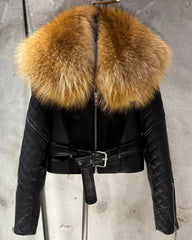 Quilted Lambskin & Fox Fur Jacket