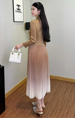 Ombre Pleated Blazer Dress