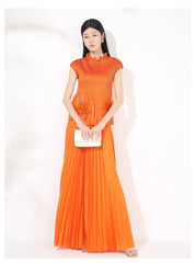 Truly Pleated Skirt & Blouse Set