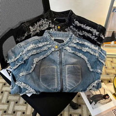 Men's Distressed Denim Trucker Jacket