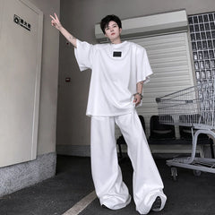 Men's Oversized Sequin Shirt and Wide-Leg Pants Set