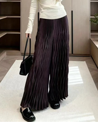 Luxury Plissé Wide-Leg Pants