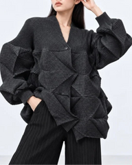 Unique Sculptural Pleated Jacket